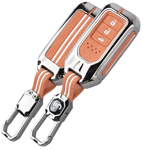 Image of SHOPOFLUX Metal Key Cover Compatible for Honda Elevate | City | Amaze | WRV | CRV | Jazz | 3 Button Smart Key