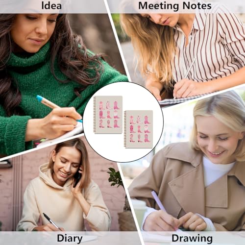 Image of 2Pcs Western Cowgirl Spiral Notebooks for Women, Hardcover Notebook Journal | College Ruled Notebook Travel Journal for Writing Note Taking, Cowgirl Stuff Pink Boot Gifts for Women Friends, 8.3x5.8inch