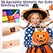 Face Painting Kit for Kids, 36 Colors Water Activated Face Paint with Brushes & Stencils, Non-Toxic Halloween Makeup Kit, Professional Face Body Paint for Halloween, Parties, Carnival, School Events