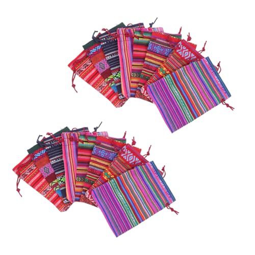 Pochettes de rangement à cordon pour bonbons d'anniversaire et petits objets ethniques