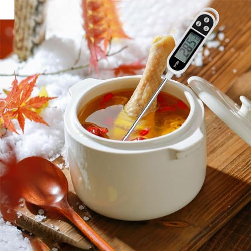 STDEV Instant Read Thermometers LCD Display Digital Food with 5.5in Long Probe Cooking