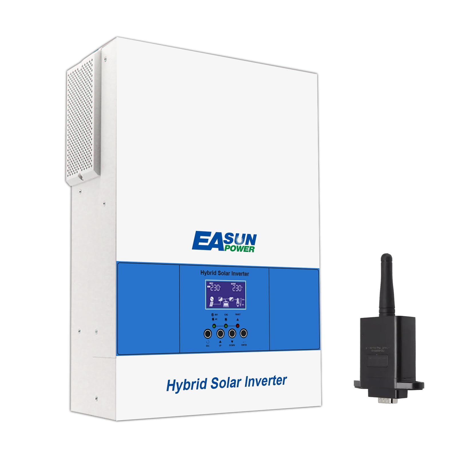 POWLAND Inversor Híbrido de 6200 W, 48 V, Onda Sinusoidal Pura Independiente de la Red, CC a CA 230 V, Máximo PV 60-500 VDC, para Baterías de Plomo y Litio, Con Módulo WiFi