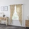Vhc brands dorset farmhouse prairie curtain panels floral gold 84x36x18 set of 2  urban country home decor