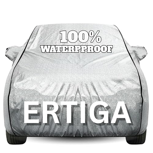 Image of Waterproof Car Body Cover - 100% Water Proof Custom Fit New Car Covers, Outdoor Full Protecting Cover for Ertiga (All Models) with Free Storage Bag - UV, Rain & Dust, All Weather Protection