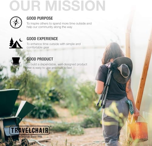 Travel Chair Slacker Tripod Chair for Camping, Lightweight Chair, Adjustable Carry Strap for Easy Transport | Lighter Version of The Original Slacker Stool | Perfect for Outdoor Adventures (Black)