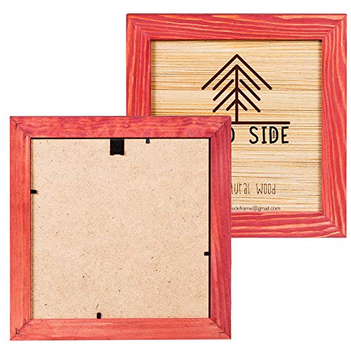 Rustic Wooden Square Picture Frame 12x12 - Natural Eco Distressed Wood Wall Mounting Photo Frame - Red by WOOD SIDE ORBIS - Image 7