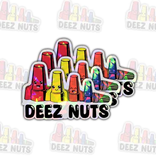 Image of 3 Pcs Deez Nuts Sticker, Deez Nuts Decal, Deez Nuts Gifts Deez Nutz Journeyman Hardhat Lineman Mechanic Tool Box Welding Construction Man Stickers for Laptop Phone Watter Bottle Car Helmet 5 inch (D1 HO)