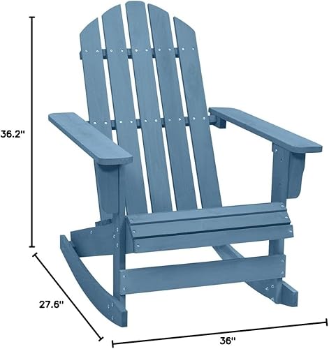 Miniatura 8 de Silla mecedora Adirondack para patio, sillas de patio de madera, muebles de patio al aire libre para hogueras, patio y cubierta, madera de abeto