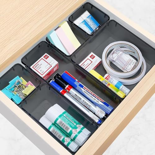 Image of 25 PCS Drawer Organizer Set, 5 Size Bathroom and kitchen organizer Trays
