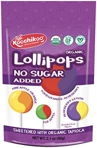 Koochikoo Sugar Free Organic Lollipop Pouch, 10 Count ( Pack - 1 )