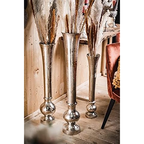 Michael Noll Vase Blumenvase Gefäß Pokalvase Dekovase Aluminium Silber Luxus Cover