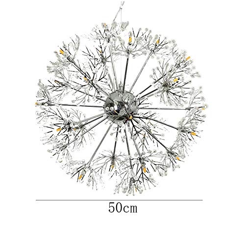 SUARIA Lustre moderno de 24 luzes Dente-de-leão Sputnik Moderno Acabamento de Metal Cromado Durante