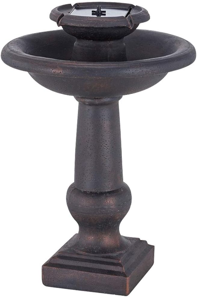 SmartSolar 24260RM1 Chatsworth 2-Tier Solar-On-Demand Fountain, Oiled Bronze Finish, with Patented Underwater Integral Solar Pump and Pump System