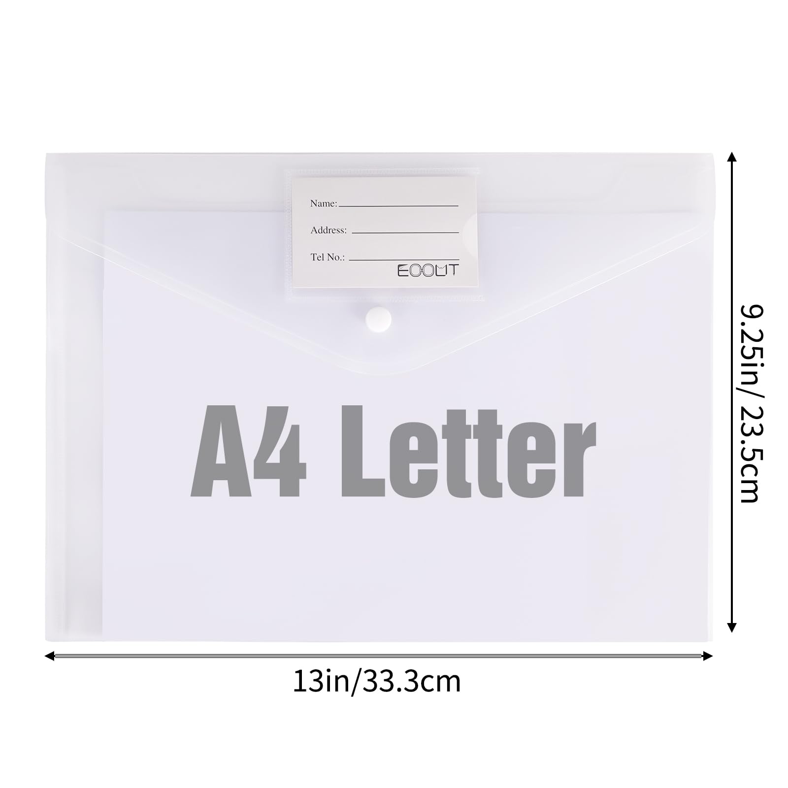EOOUT 30pcs Plastic Envelopes, Clear Envelopes with Snap Closure - Image 2