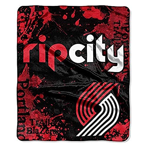Northwest NBA Portland Trail Blazers Unisex-Adult Raschel Throw Blanket, 50" x 60", Dropdown