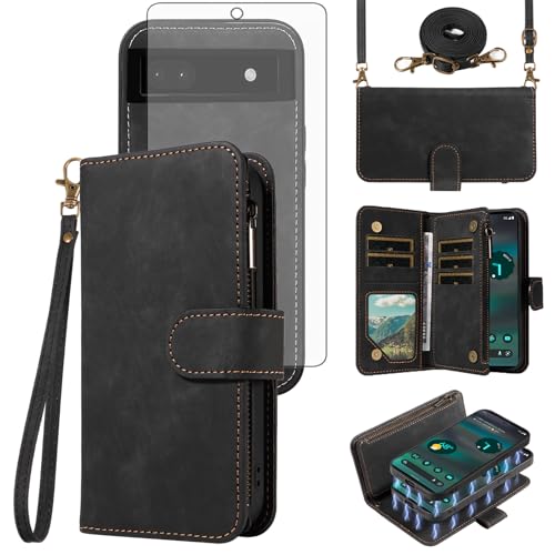 Coque Google Pixel 6A 5G antichoc fermeture éclair emplacement pour cartes