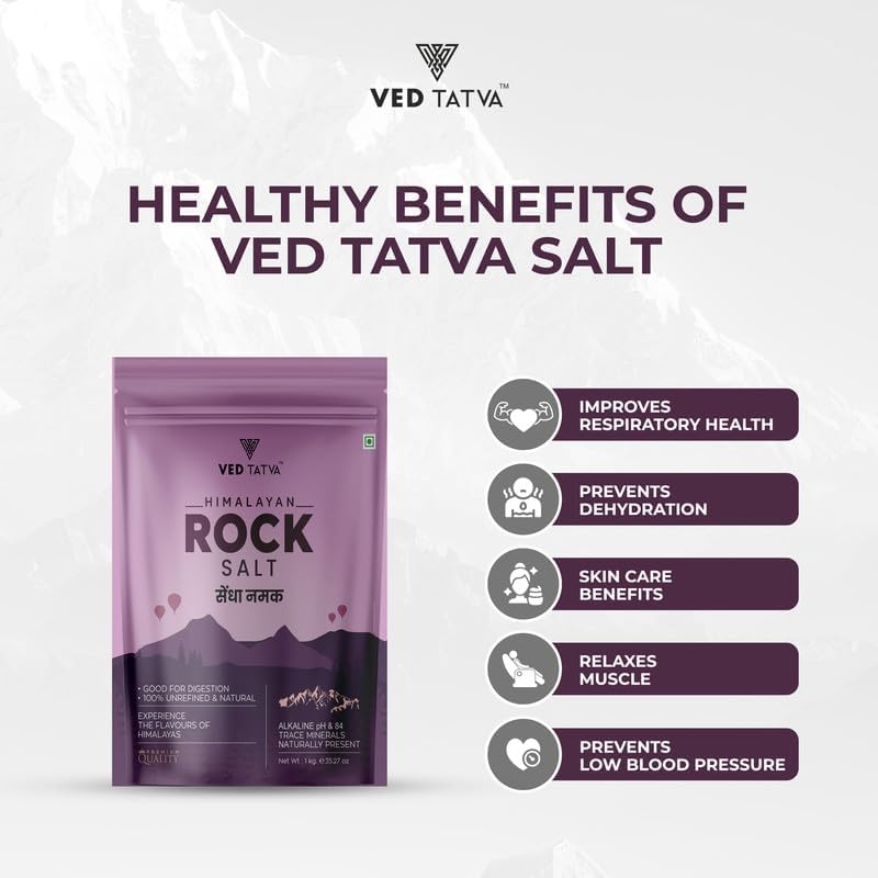 Image of VED TATVA Organic Himalayan Pink Rock Salt 1kg - Pack of 2