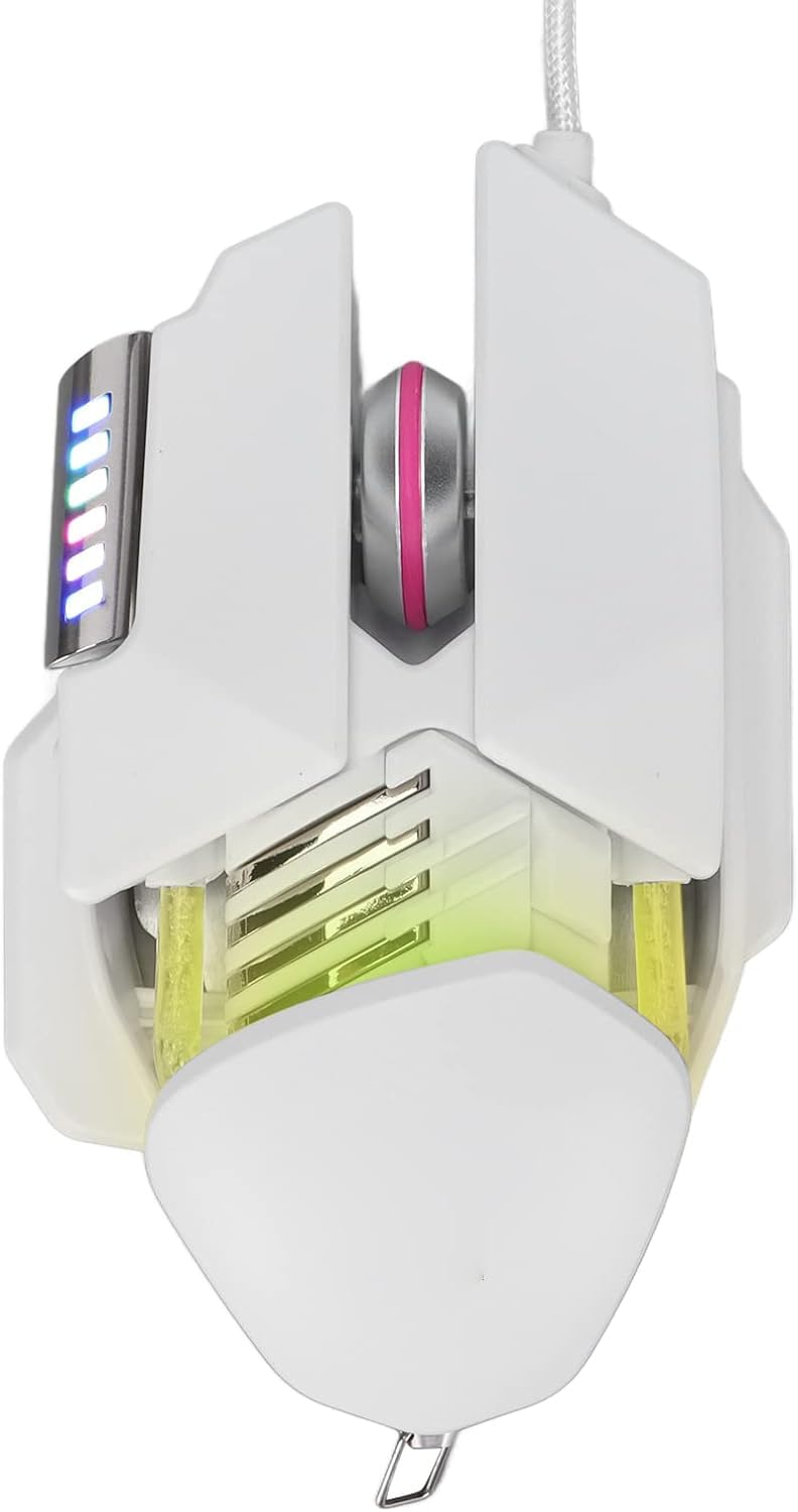 Mouse cablato, programmazione macro di gioco for mouse RGB con regolazione retrattile 'ala 'orecchio for Gaming/574