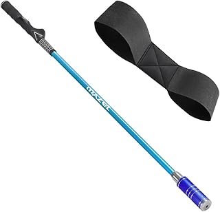 MAZEL Power Flex Golf Swing Trainer Aid for Tempo,Rhythm,Balance and Strength | Golf Warm-up Stick for Chipping,Driving and Hitting,Golf Arm Band Included