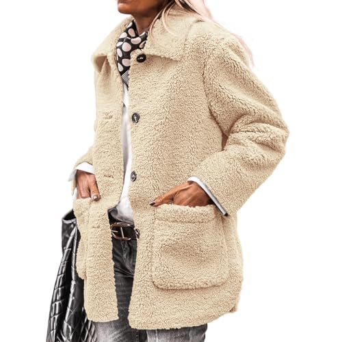 ジャケット・アウター Theory Teddy Fleece Faux Fur Peacoat Theory Women's Faux Fur Peacoat, Light Cocoa, Tan, S at