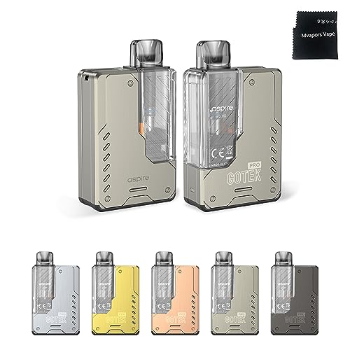 【Pro】 Aspire Gotek Pro 電子タバコ (ゴーテック/ゴテック) VAPE(ベイプ)スターターセット 本体 バッテリー容量を650mAhから1500mAhに向上させる (Titanium)
