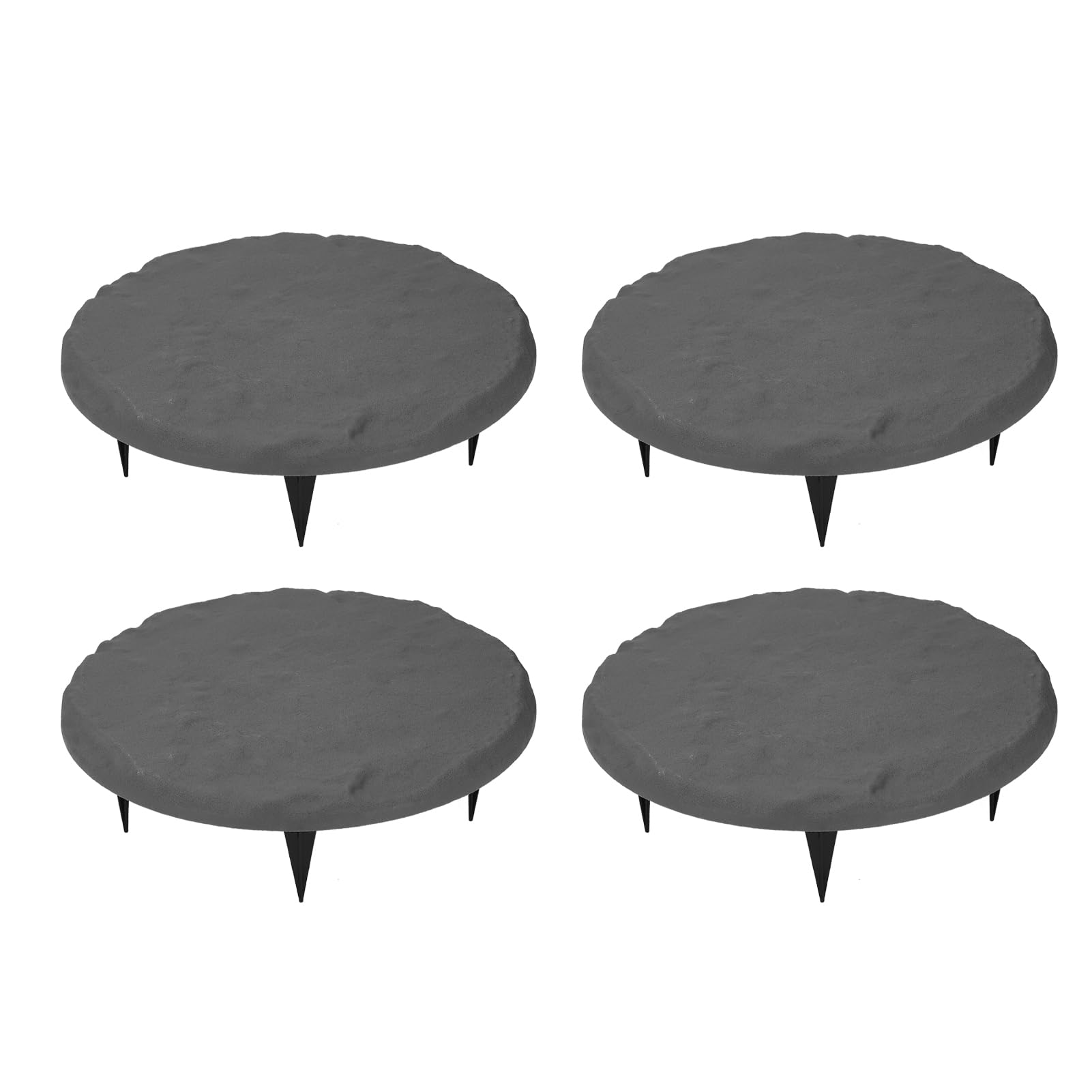 Generic Pietre Miliari Rotonde Decorative in Resina di Polipropilene per Esterni per Vialetti da Giardino, Confezione da 4 Pietre Miliari con Picchetti da Terra per Prato, Diametro 15,71 Pollici