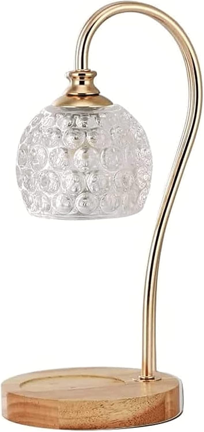 LIOONS Stylish Candle Lamps European Style Melting Wax Lamp Glass Shade Candle Warmer Lamp with Adjustable Temperature and Dimmable Melting Wax Lamp Home Decoration