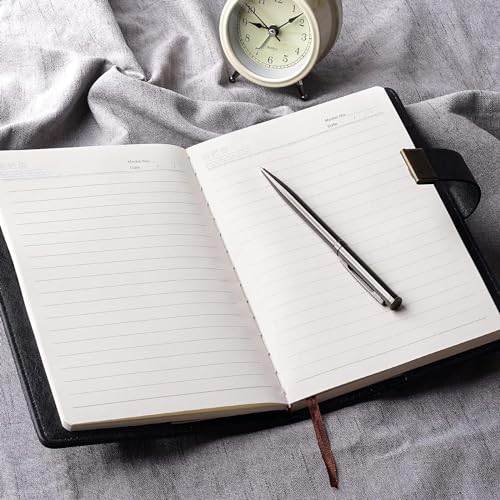 Image of Diary with Lock A5 PU Leather 240 Pages, Vintage Lock Journal with Pen & Gift Box, Lockable Diary for Women and Men, 8.6 x 5.8 Inches (Black)