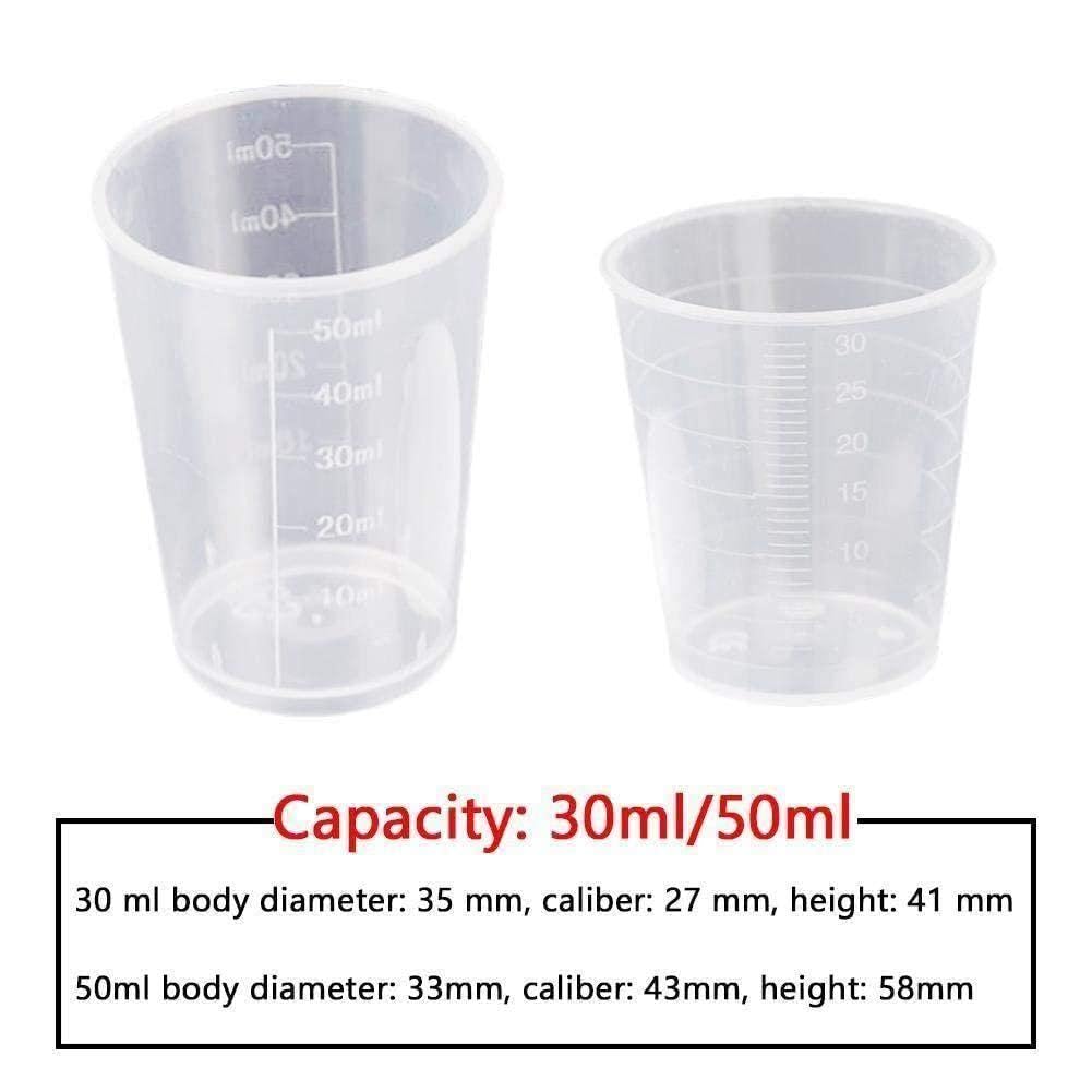 50 Stück 30 Ml Messbecher Aus Kunststoff – Transparent, Abgestuft, Für Labor, Küche & DIY, Wiederverwendbar