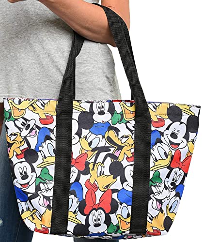 Disney Bolsa de viagem com zíper e estampa de ícone do Mickey e Minnie Mouse, Multicolorido.