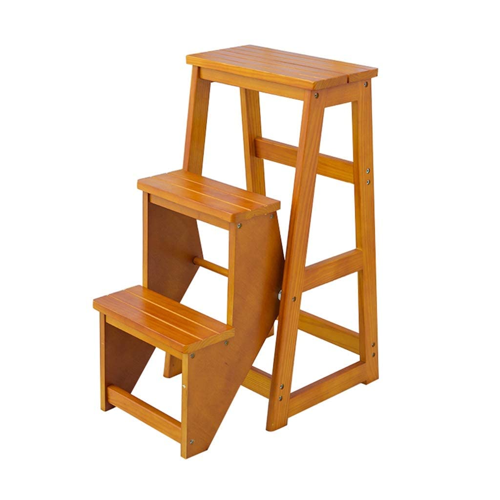 Buy Folding step ladder, ladder with 3 wooden steps, ladder for home