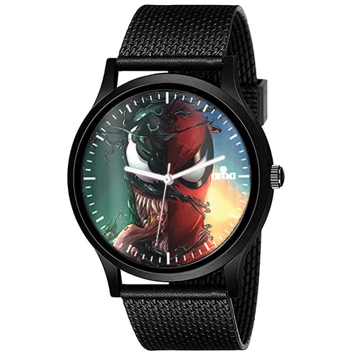 AROA Watch New Watch for Spider Man x Venom Model : 755 Black Metal Type Analog Black Strap Watch Red Dial for Men Stylish Watch for Boys (B0C7P2P5M9) Amazon Price History, Amazon Price Tracker