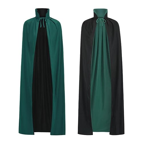 Reversible Cape Adults, Medieval Vampire Devil Magician Wizard Cloak Costume