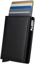 Carteira Antifurto, Proteção RFID, Mágica, Futurista, Porta-Cartões, Minimalista, Slim Pop Up (Preto)