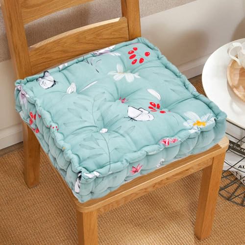 Image of Amazon Brand - Umi Chair Cushion Comfortable Thick Tufted Seat Cushion Cushion for Meditation,Floor Cushion for Sitting in Living Room,Chair Box for Indoor Seat Set of 1,16X16(Inches) (Green)