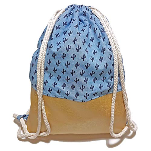 Turnbeutel - Kaktus Gold - Rucksack mit Kunstleder - 3 Größen verfügbar - Handarbeit - Tasche Sportbeutel Gym Bag Jutebeutel Beutel Turnbeutel - Kaktus Gold - Rucksack mit Kunstleder - 3 Größen verfügbar - Handarbeit - Tasche Sportbeutel Gym Bag Jutebeutel Beutel