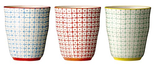 Bloomingville Latte Macchiato Becher ohne Henkel Carla Retro Tee-Tasse...