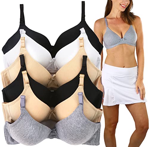 Image of ToBeInStyle Women's Pack of 6 Padded Assorted Styles Supportive Bras Cup Size - A to DDD