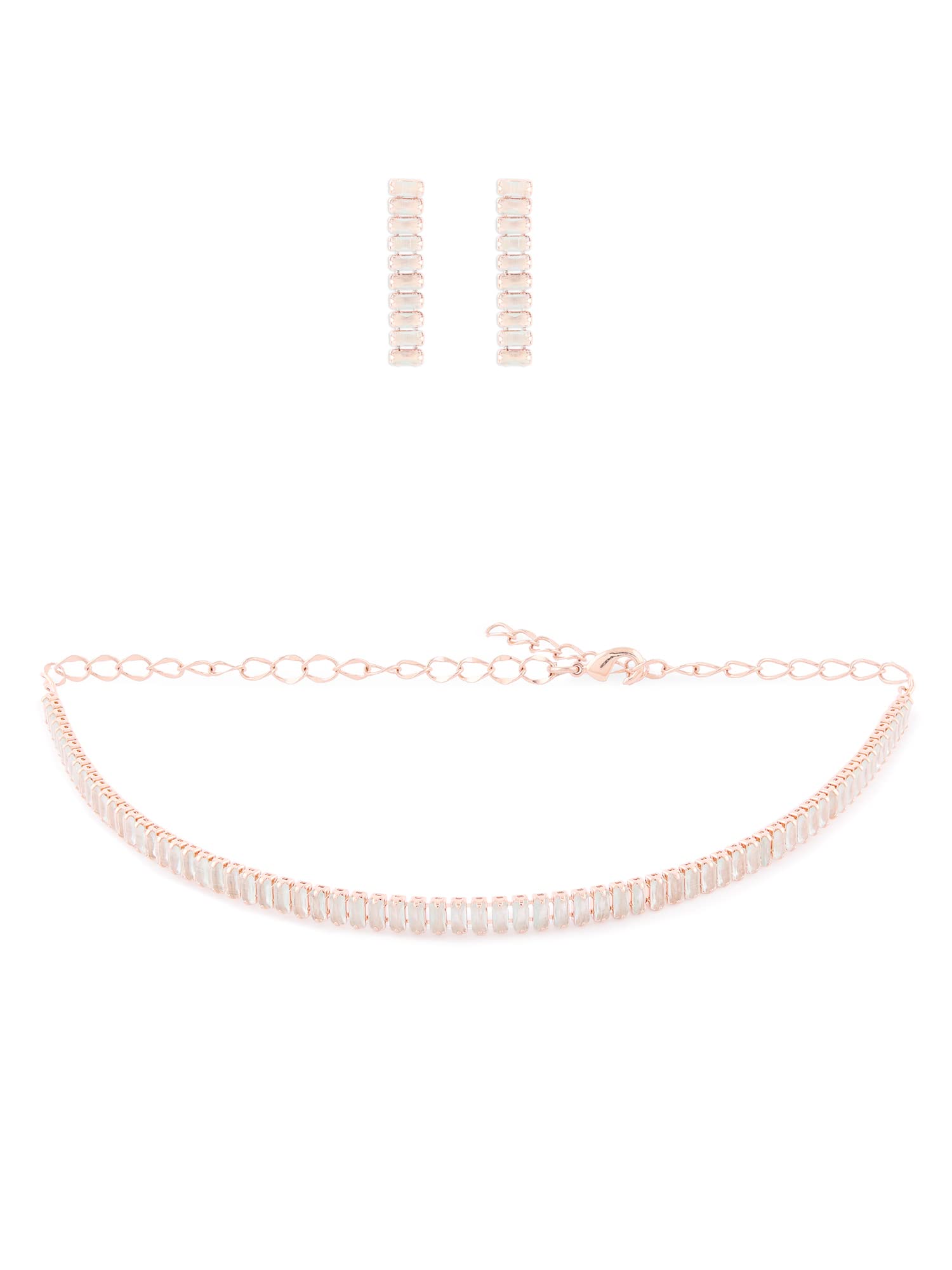 ZAVERI PEARLS Green Dazzling Baguette Cubic Zirconia Party Bling Necklace & Earring Set For Women-ZPFK14025 (B0B2MRWMW2) Amazon Price History, Amazon Price Tracker