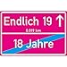 Produktbild vanva Endlich 19 Jahre Ortsschild 19. Geburtstag Dekoration Schild Freund Freundin Geschenkidee Sie Geburtstagsparty Er Geschenke 19ter Partydeko Fotobox Requisite Pink