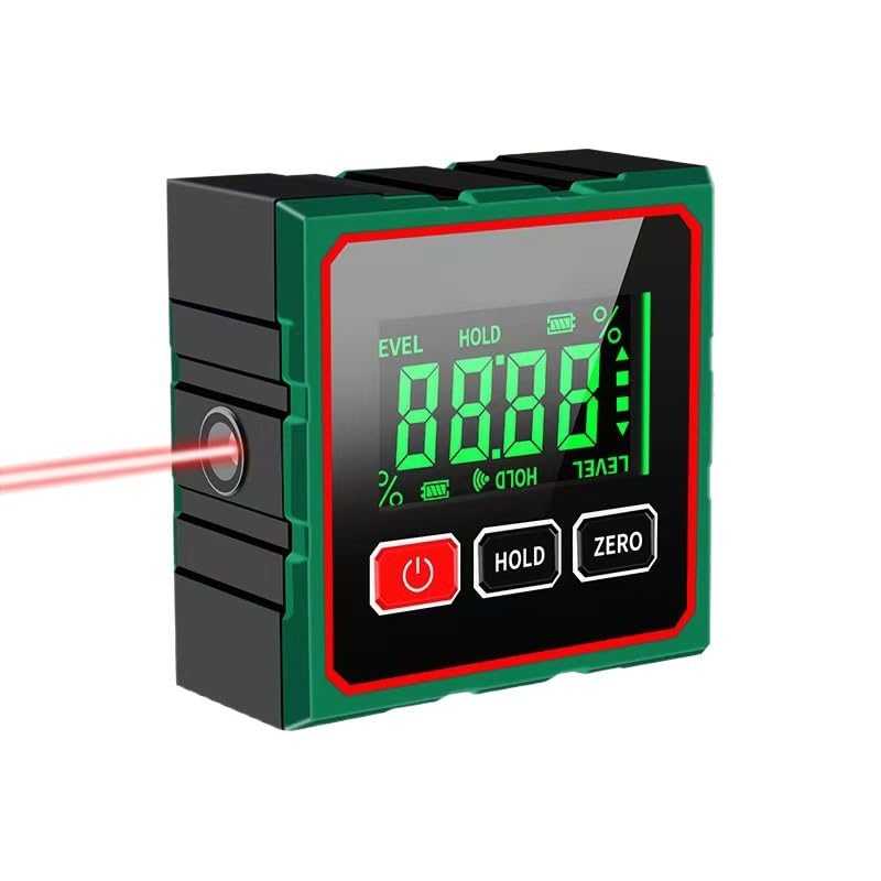 Dual Sided Laser Level Angle Measuring Instrument, Woodworking Level Box, Durable Woodworking Equipment, Four Sided Strong Magnet, Stain Resistant