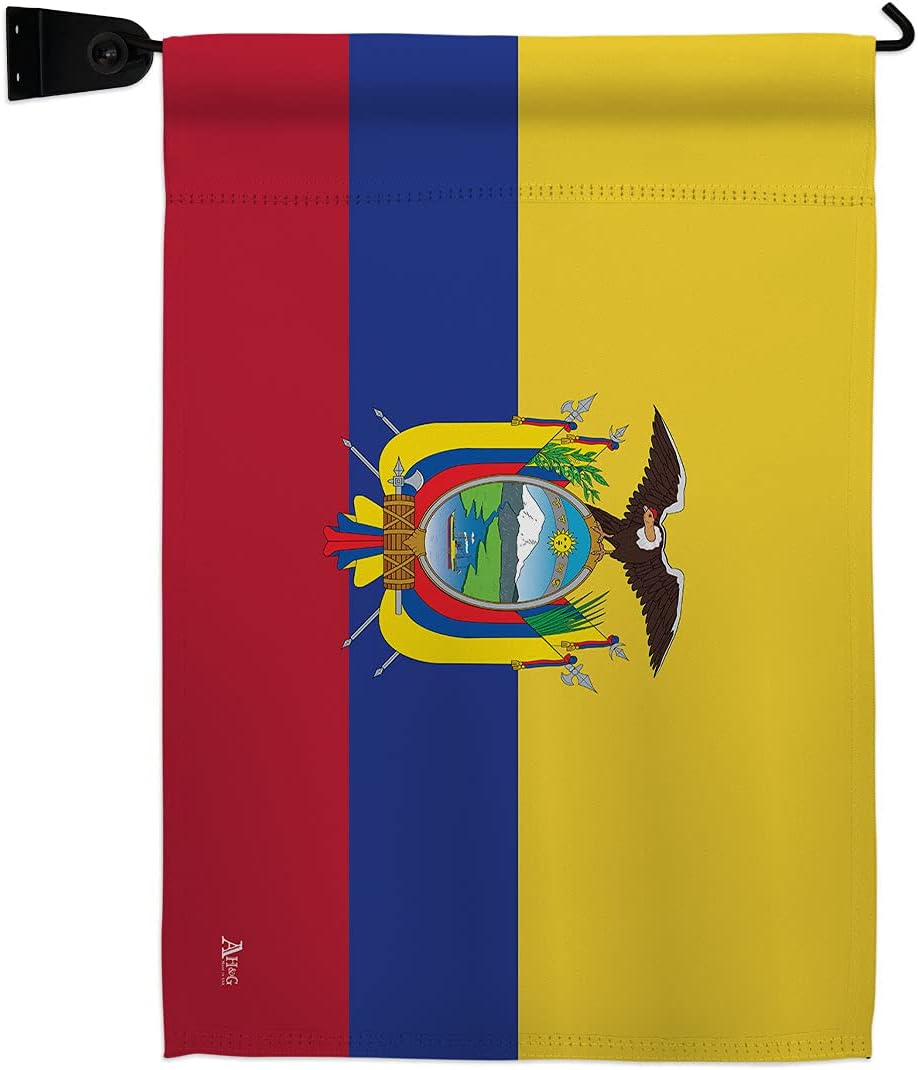 Ecuador Burlap Garden Flag Nationality Nation International World Country Particular Area Small Decorative Gift Yard House Banner Double-Sided Made In USA 13 X 18.5