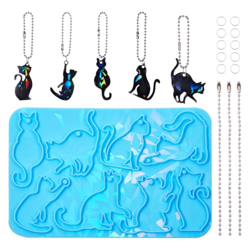 Molde de silicona de gato para personalizar tus llaves y mochilas con resina epoxi artesanal