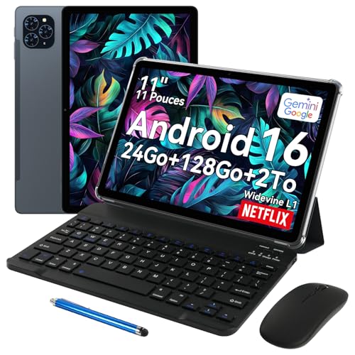 TABWEE T90 Android 16 Tablette avec Clavier - 11 Pouces, 24 Go+ 128 Go(2To TF), Unisoc T615, 8000...