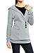 Allegra K Lady Dolman Sleeve Pullover Button Decor Tunic Knit Shirt M Light Grey