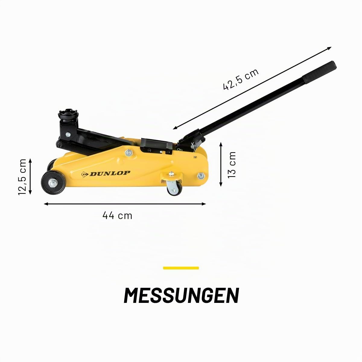 Dunlop Wagenheber Hydraulisch Jack - Hydraulischer Wagenheber 2T - Unterstellböcke KFZ - Auto Hebebühne 135-305 mm - Zieh- & Hebevorrichtungen - Werkstattausrüstung Kompakt und mit Rollen