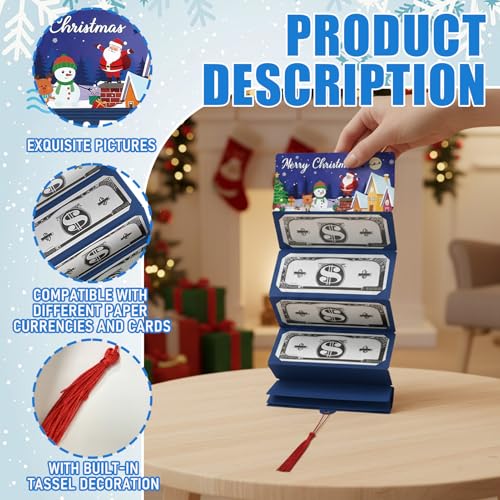 exatta Geldgeschenk Weihnachten,Weihnachts-Geld-oder Geschenkkartenhalter mit 10 Fächern,Geldgeschenke Verpackung Weihnachten,Weihnachtsüberraschung Geschenk für Familie Freunde