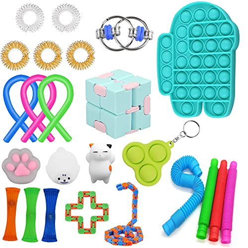 AndTree 24 Packs Fidget Toys Set with Pop Bubble Fidget It Toys Simple Dimple Pop Collapsible Tubes