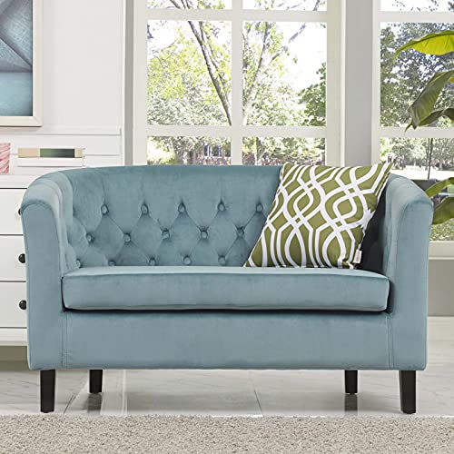 Modway Eei-2615 Prospect Velvet Upholstered Contemporary Modern Loveseat In Sea Blue #TOP6