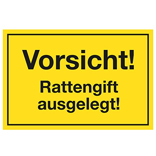 Preisvergleich Produktbild Wandkings Hinweisaufkleber für den Innen- und Außenbereich - Vorsicht! Rattengift ausgelegt! - 20x15 cm - Aufkleber ohne Schild